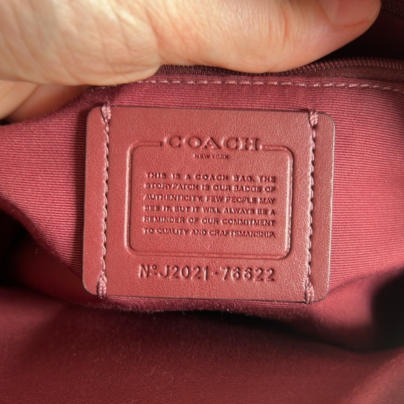COACH Jordyn Backpack With Signature Canvas Detail Red Brown - Picture 12 of 17